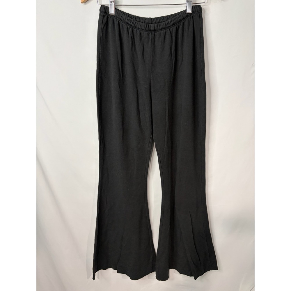 Aerie OFFLINE Stay Grounded Black Flare Sweatpants Sz L Loungewear Athleisure